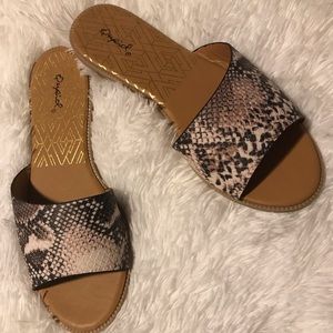 Snake print QUPID sandals